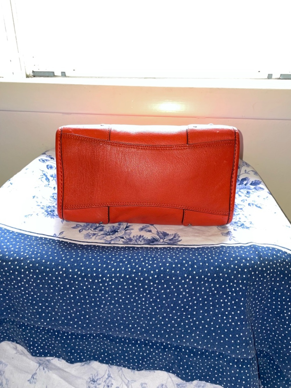 COACH RHYDER 24 IN VERMILLION LEATHER-PERFECT COLOR FOR SPRING/SUMMER. - Picture 3 of 16
